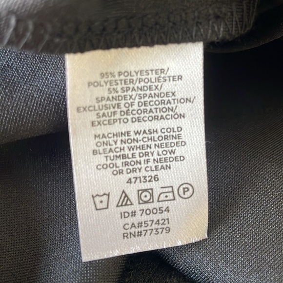 Ann Taylor black short sleeve top ruffles on front size small - Picture 4 of 5